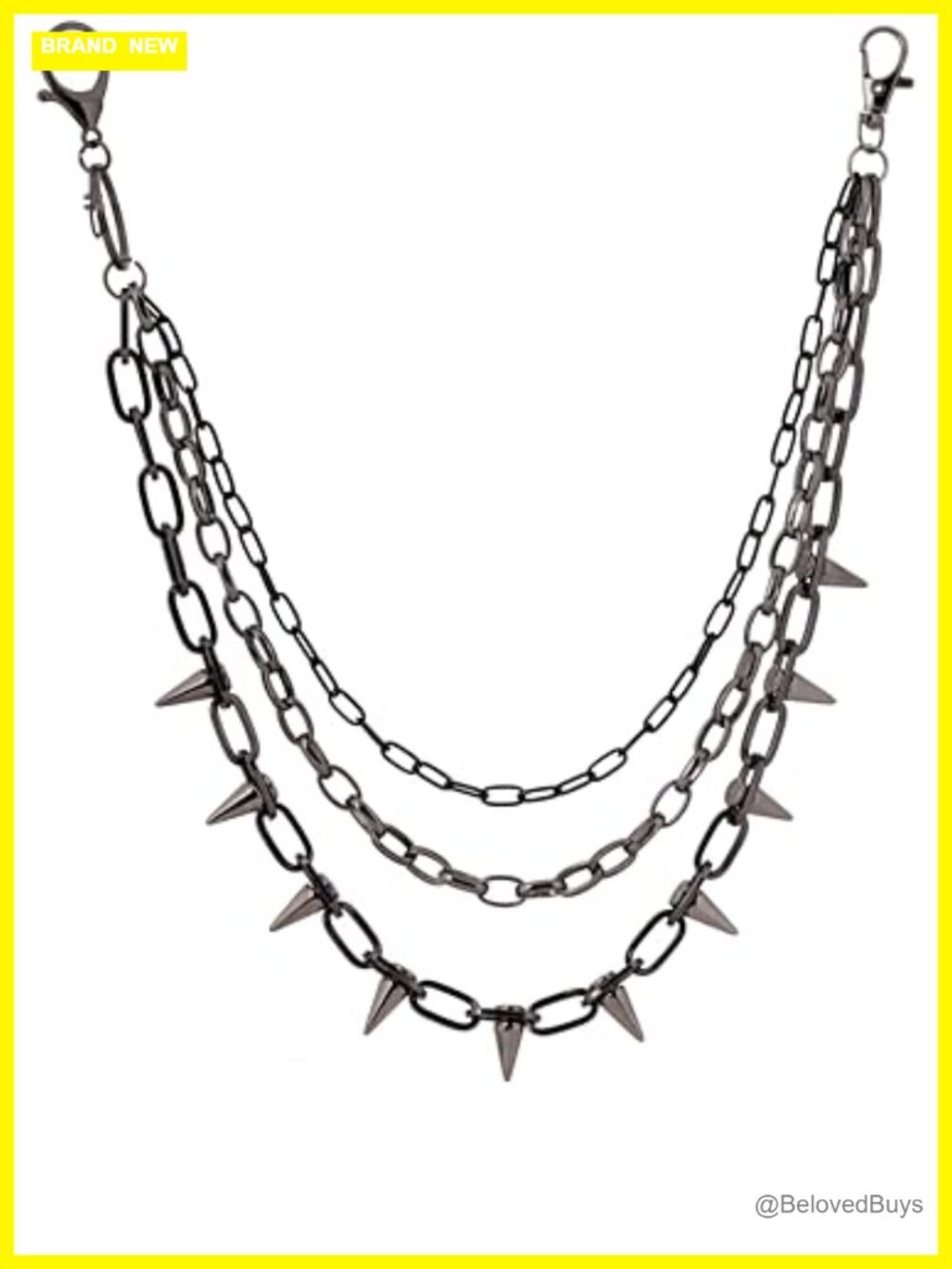 Metal Layered Spike Pants Chain Spiked Wallet Belt Chain Goth Punk Body Jewelry